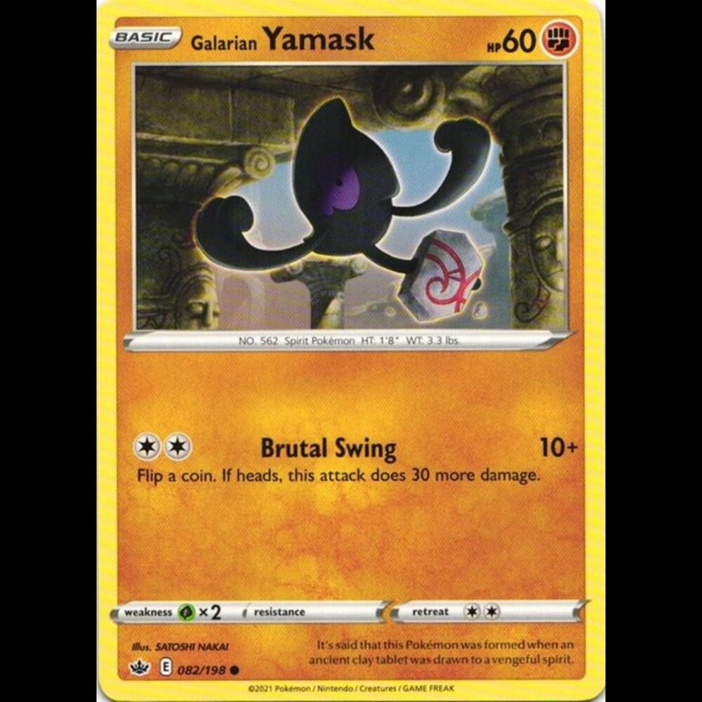 Galarian Yamask #82 Pokemon Chilling Reign